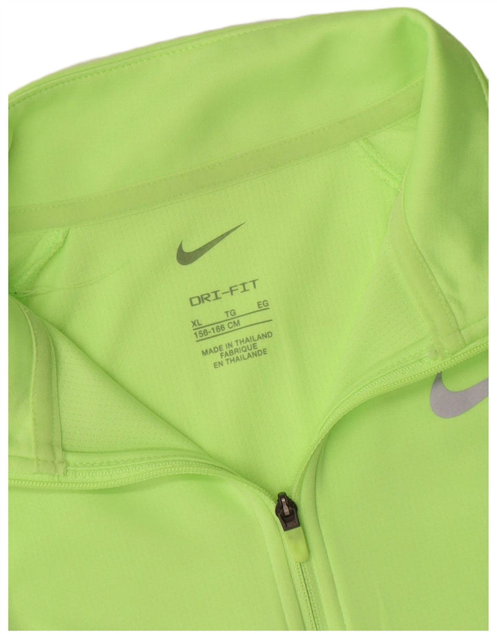 Chłopięcy dres Nike Dri Fit z zamkiem błyskawicznym na szyi, 13-14 lat, zielony