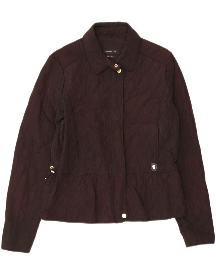 MASSIMO DUTTI Womens Quilted Jacket UK 14 Medium Brown
