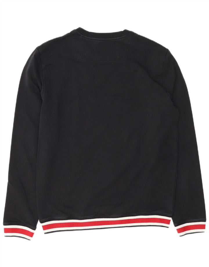 Męski sweter slim fit GUESS UK 40, średni czarny, blok kolorów