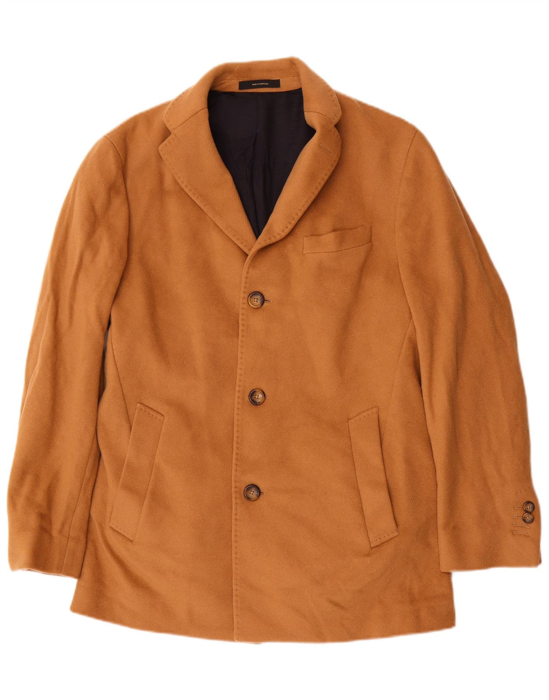 Płaszcz męski Massimo Dutti zapinany na 3 guziki EU 48 Średni beż wełniany