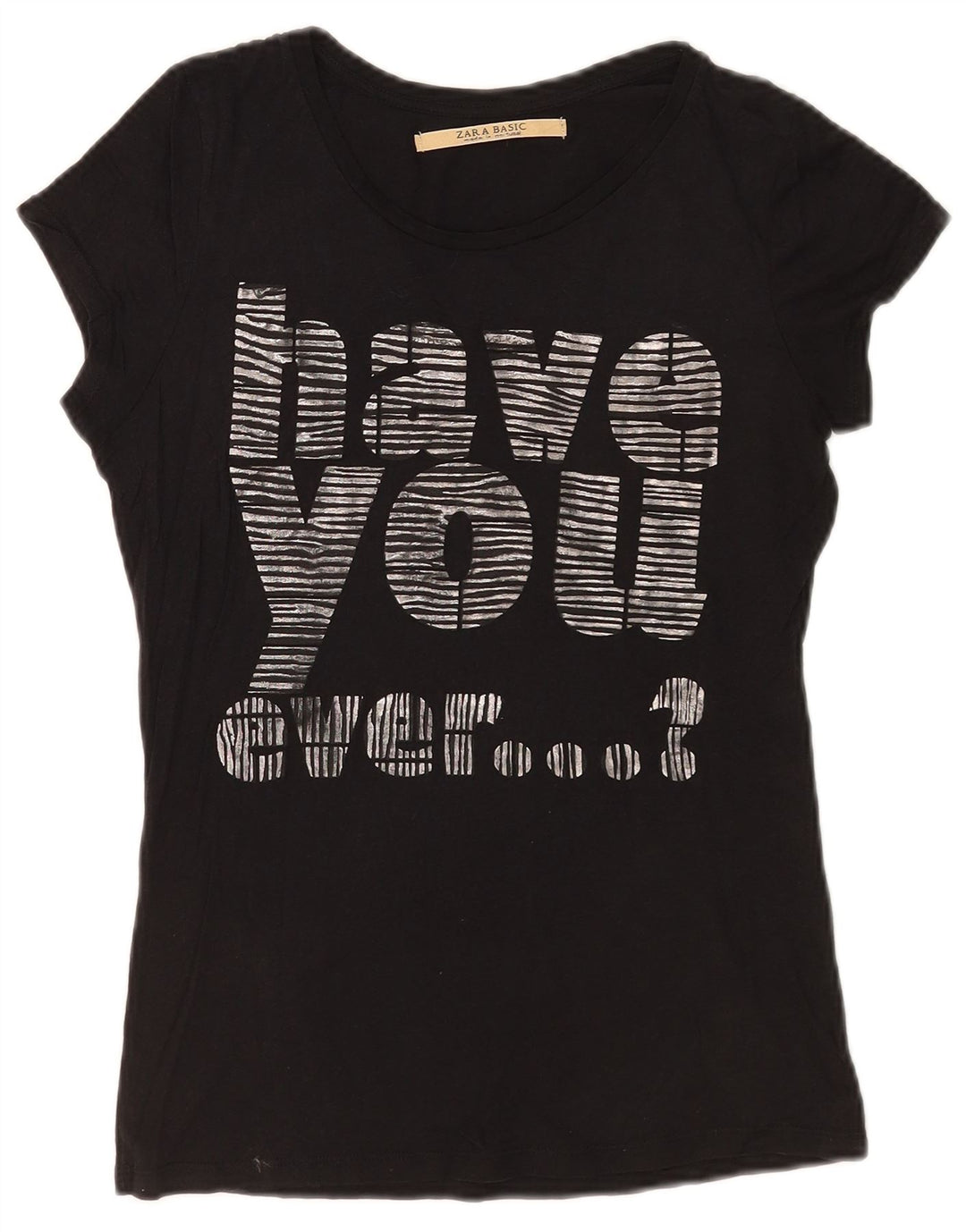 Damska koszulka z grafiką Zara Top UK 12 Medium Black