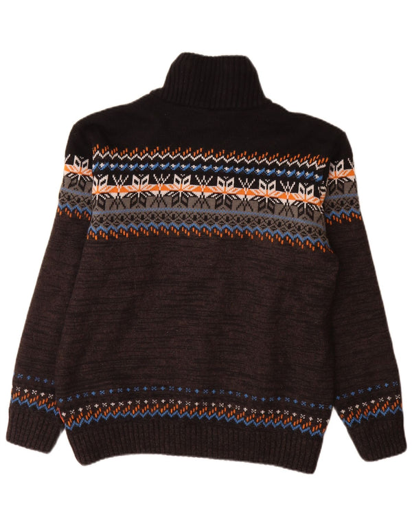 Męski sweter z zamkiem CMP IT 52, duży, czarny, akryl Fair Isle