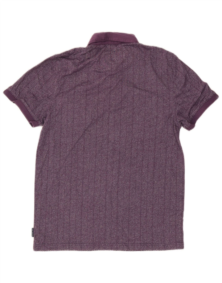 Męska koszulka polo Ted Baker, rozmiar 3, średnio fioletowa, w jodełkę