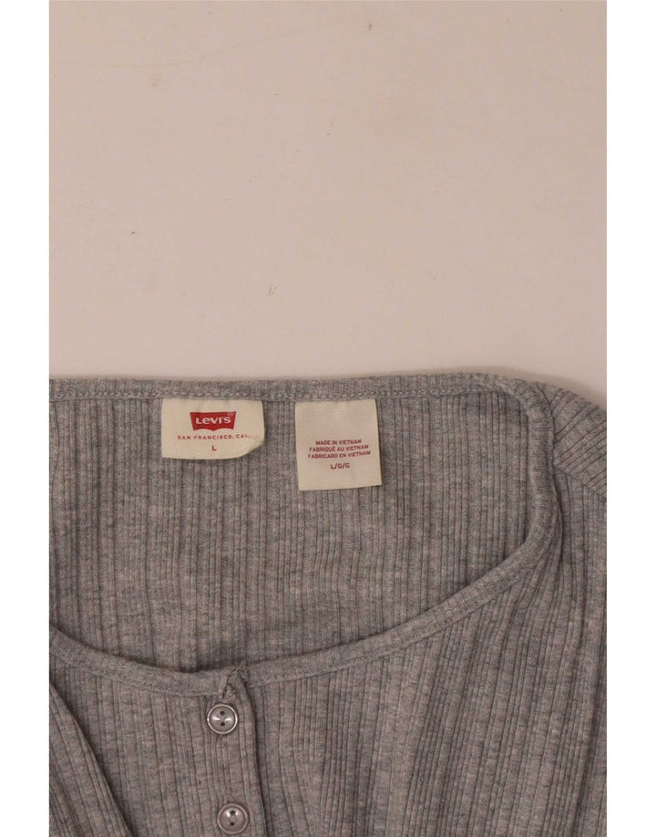 Damski top regularny Levi's z długim rękawem, UK 14, duży, szary