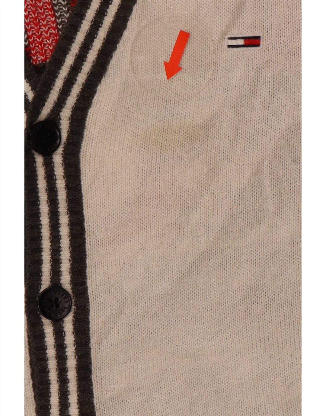 Męski sweter rozpinany z grafiką Tommy Hilfiger w kolorze średnioszarym