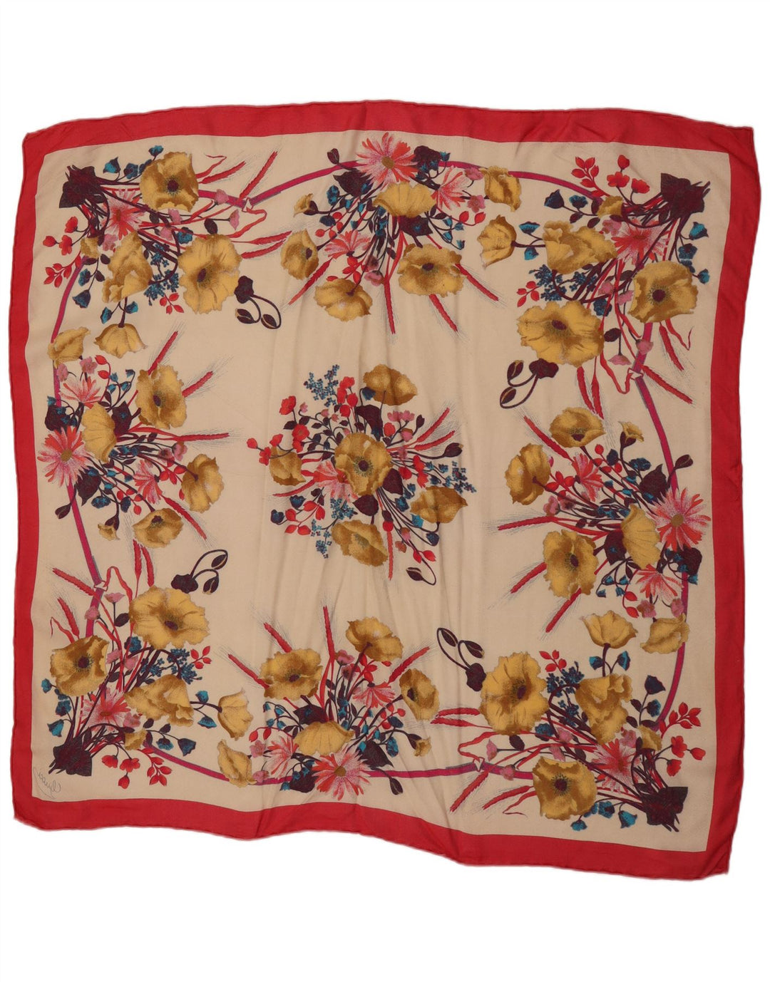 Gucci Damski graficzny kwadratowy szalik w jednym rozmiarze, wielokolorowy, kwiatowy projektant