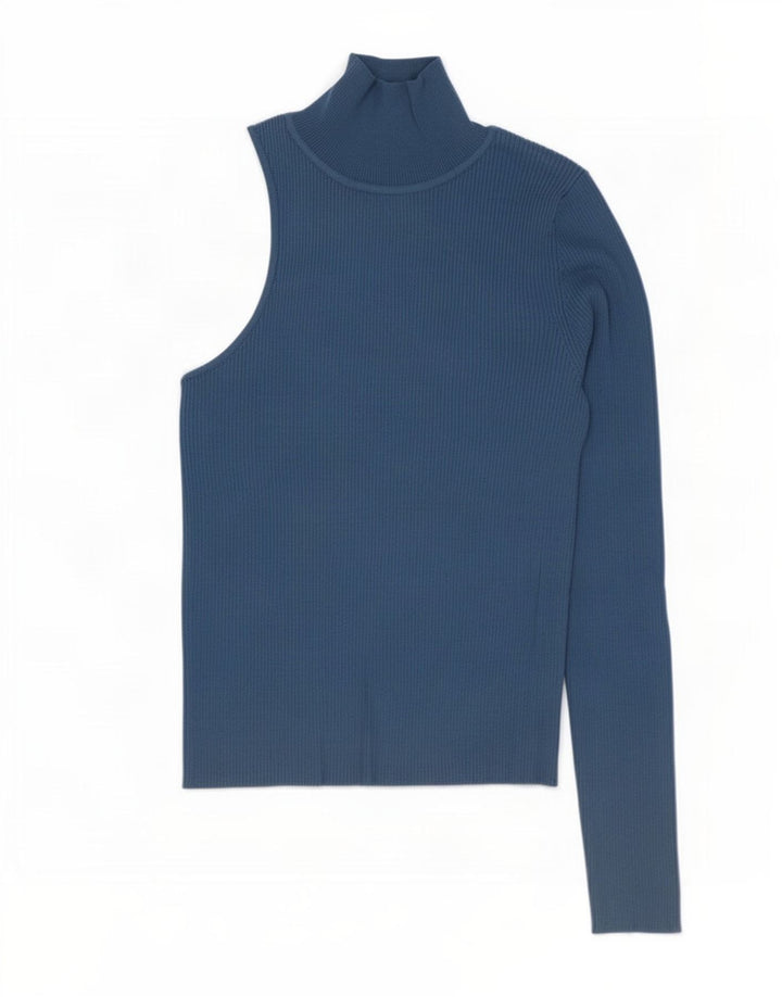 Damski top na jedno ramię Zara UK 12 Średni niebieski wiskoza