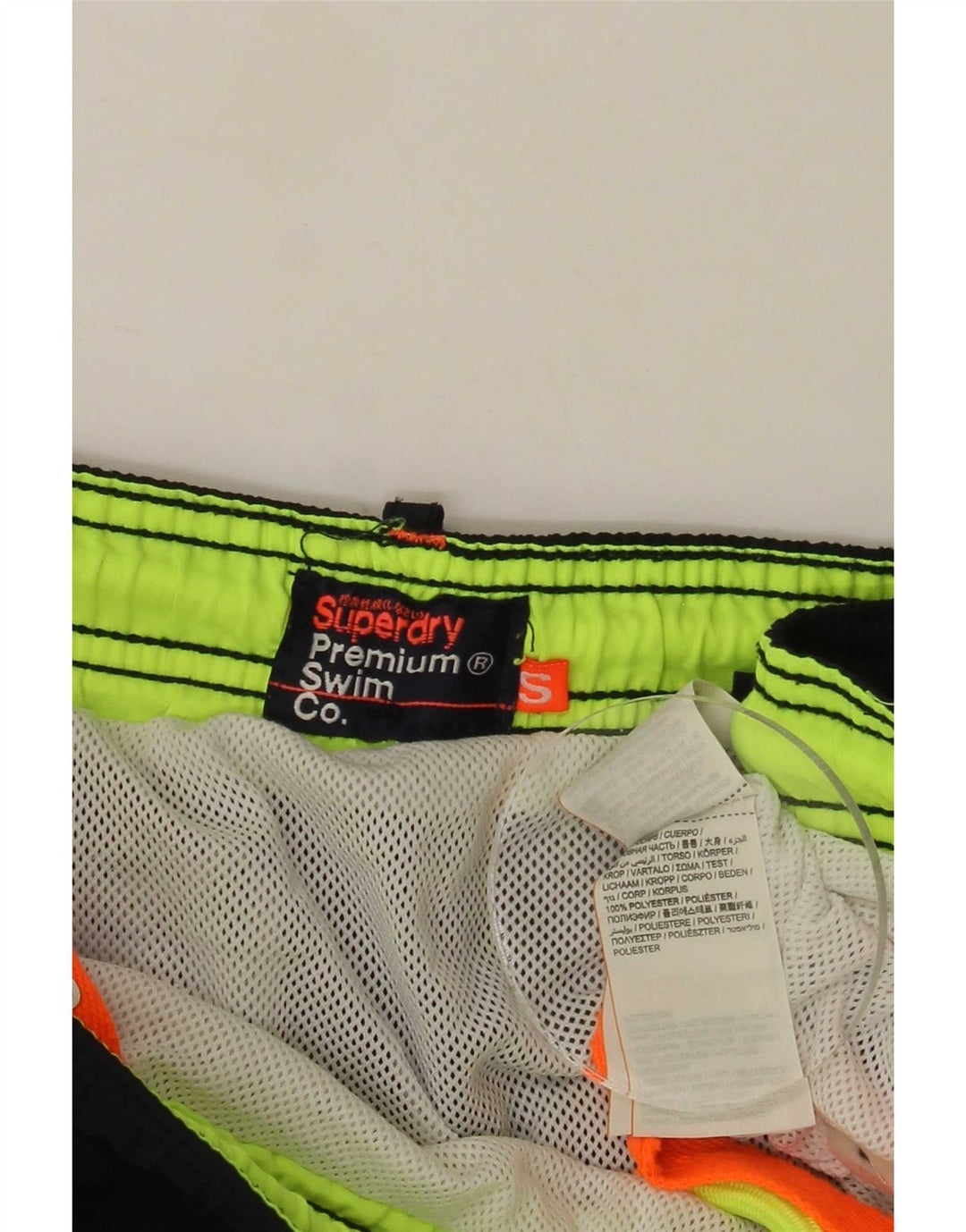 Męskie spodenki kąpielowe Superdry, małe, czarne, poliestrowe