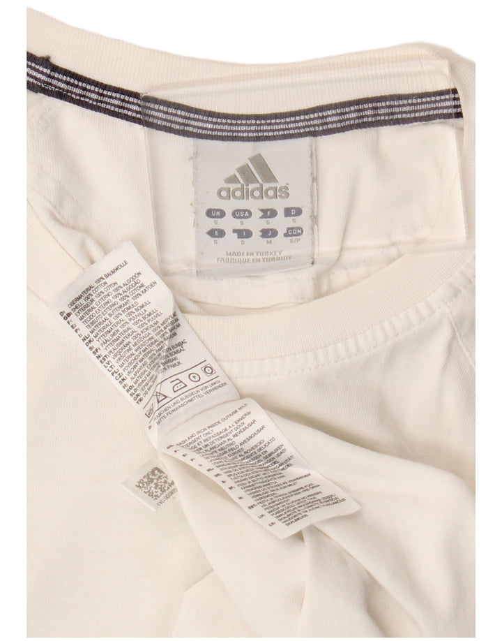 Adidas Męski T-Shirt Top Mały Off White Cotton