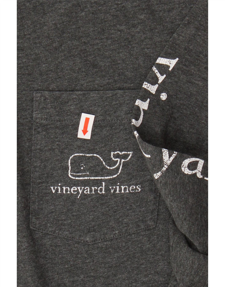 VINEYARD VINES Mens Graphic Top Long Sleeve Small Grey