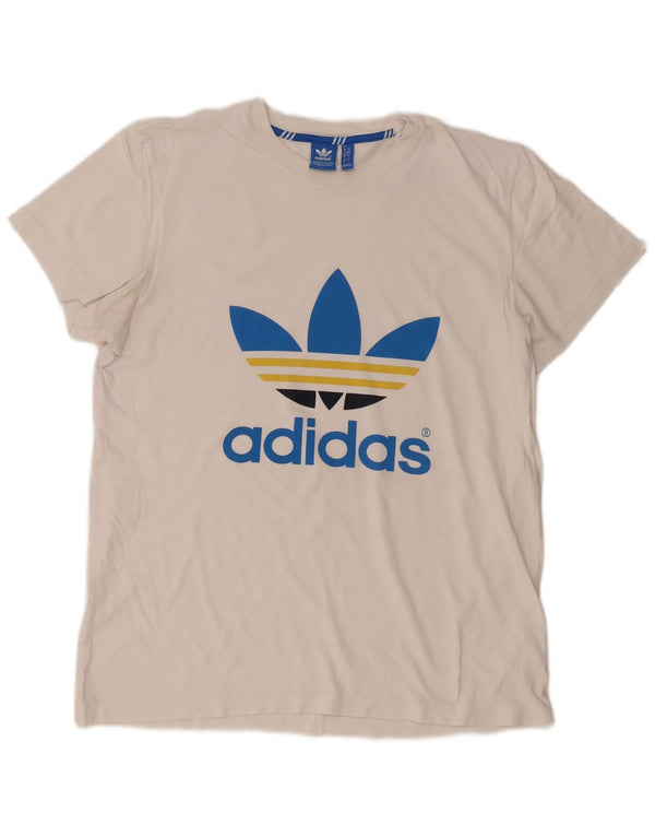 Męska koszulka z grafiką ADIDAS, duża, biała, bawełniana