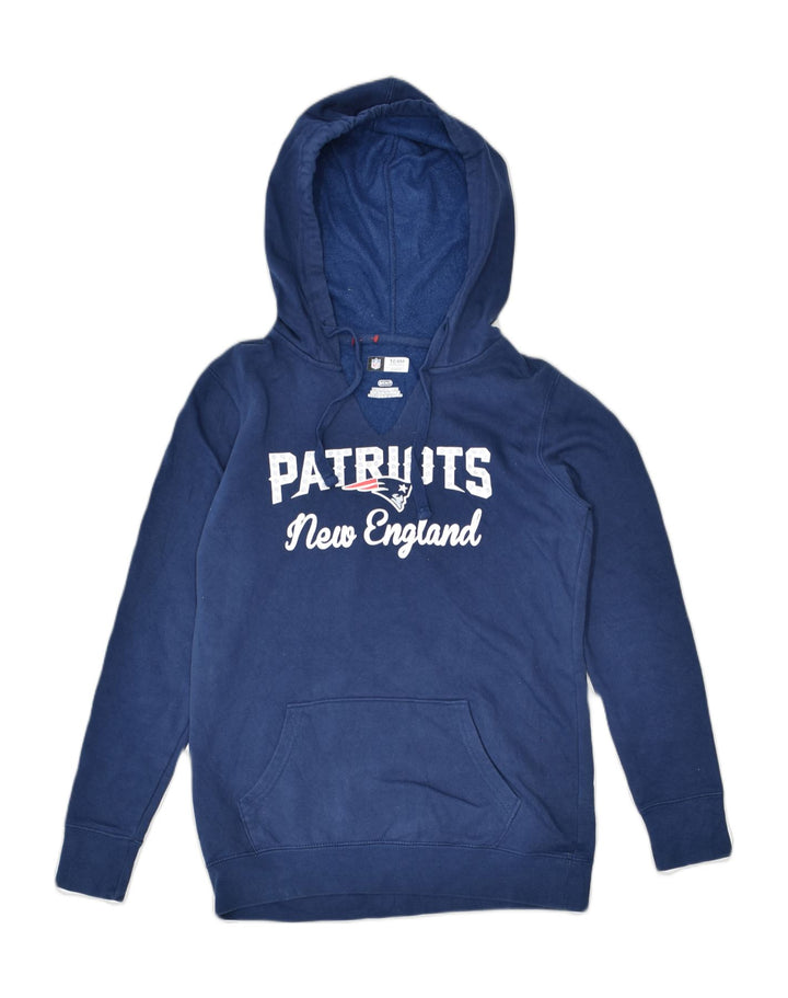 NFL Womens Graphic Hoodie Jumper UK 10 Small Blue Cotton | Vintage | Thrift | Second-Hand | Used Clothing | Messina Hembry 