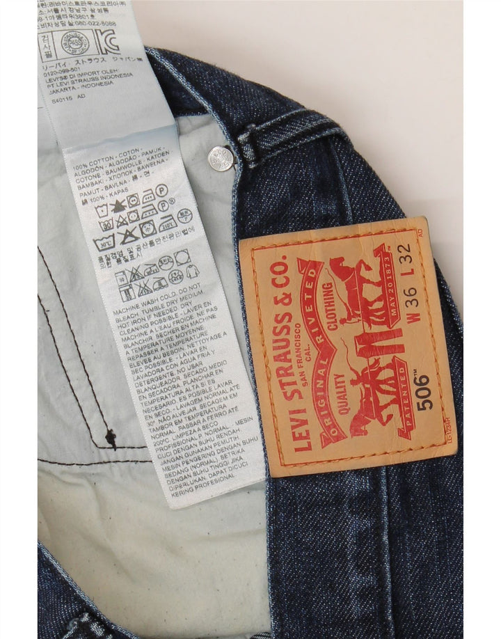Męskie dżinsy Levi's 506 Straight W36 L32 Granatowa bawełna
