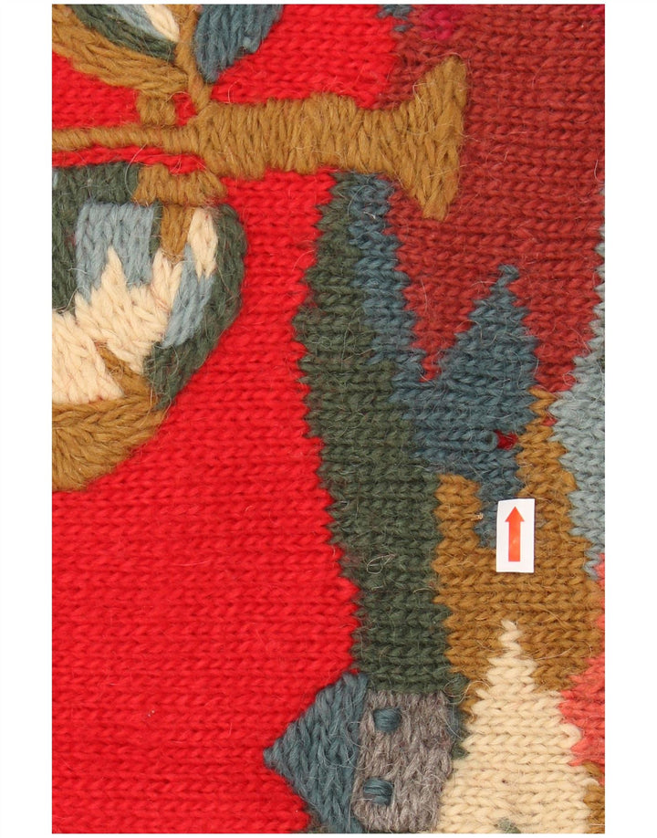 ICELANDIA Damski sweter oversize z golfem UK 10 Small Red