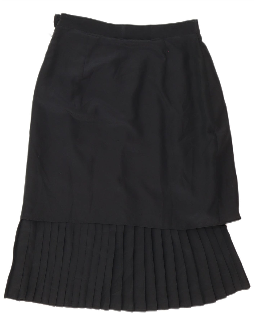 Damska plisowana spódnica midi w stylu vintage UK 14 Medium W30 Czarny poliester