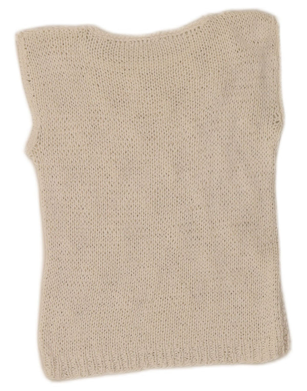 Damski podkoszulek w stylu vintage, krótka kamizelka, UK 4 XS, biały