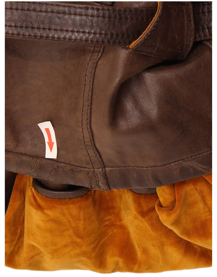 Damska kurtka wojskowa skórzana Jean Gabriel IT 48 XL brązowa