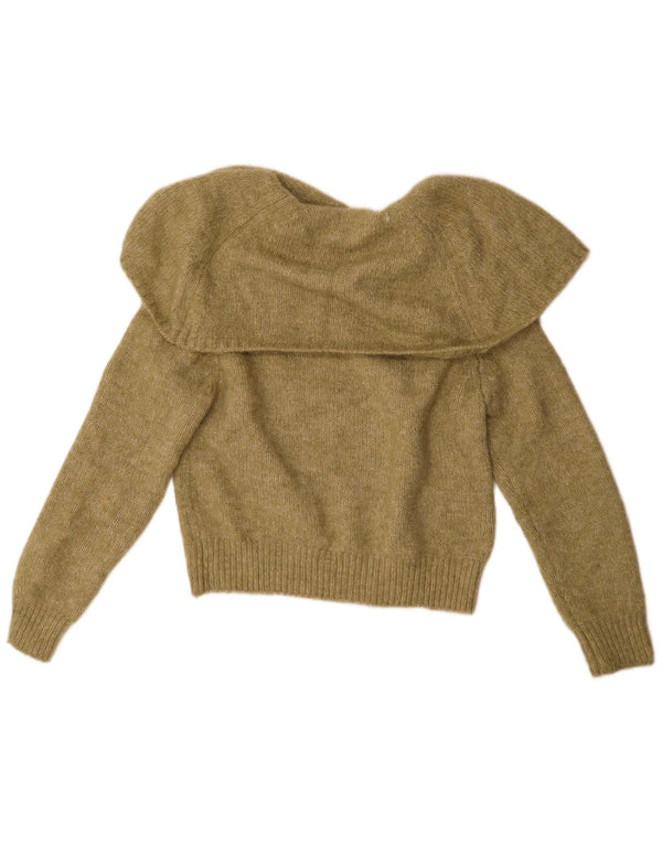 Damski sweter oversize Zara z golfem, UK 14, średni khaki, poliester