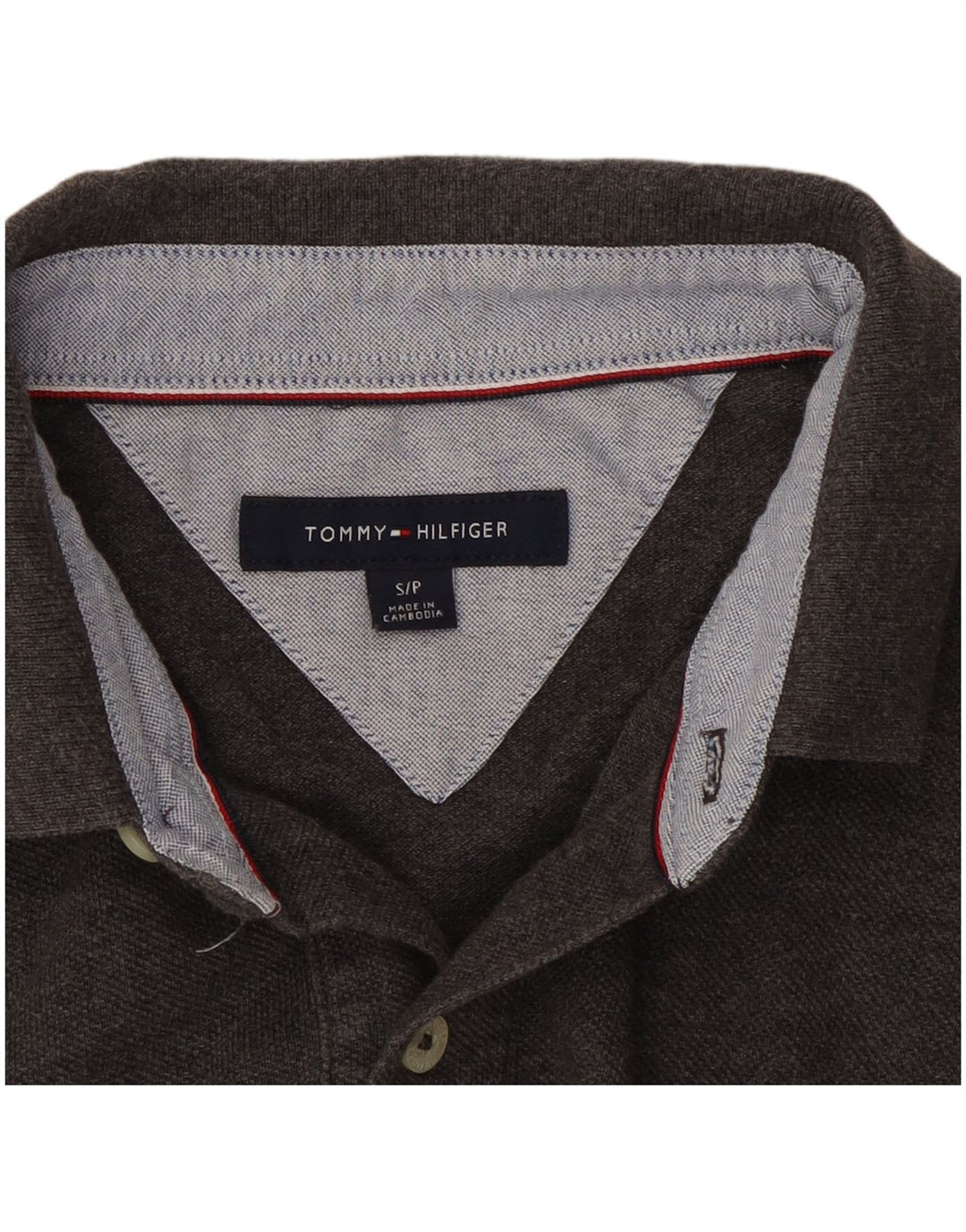 Męska koszulka polo Tommy Hilfiger, mała, szara, bawełniana