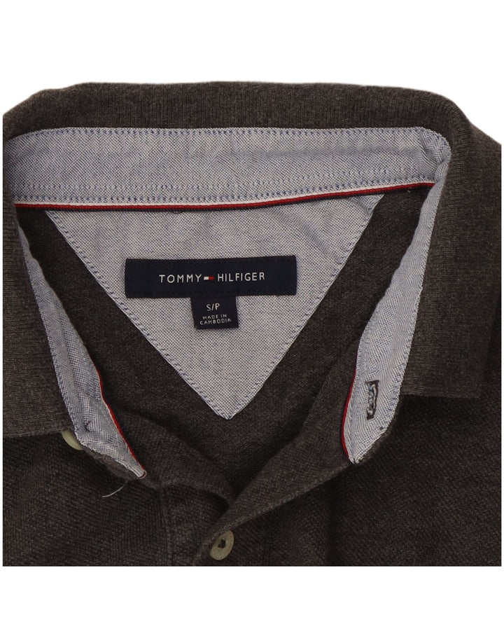 Męska koszulka polo Tommy Hilfiger, mała, szara, bawełniana