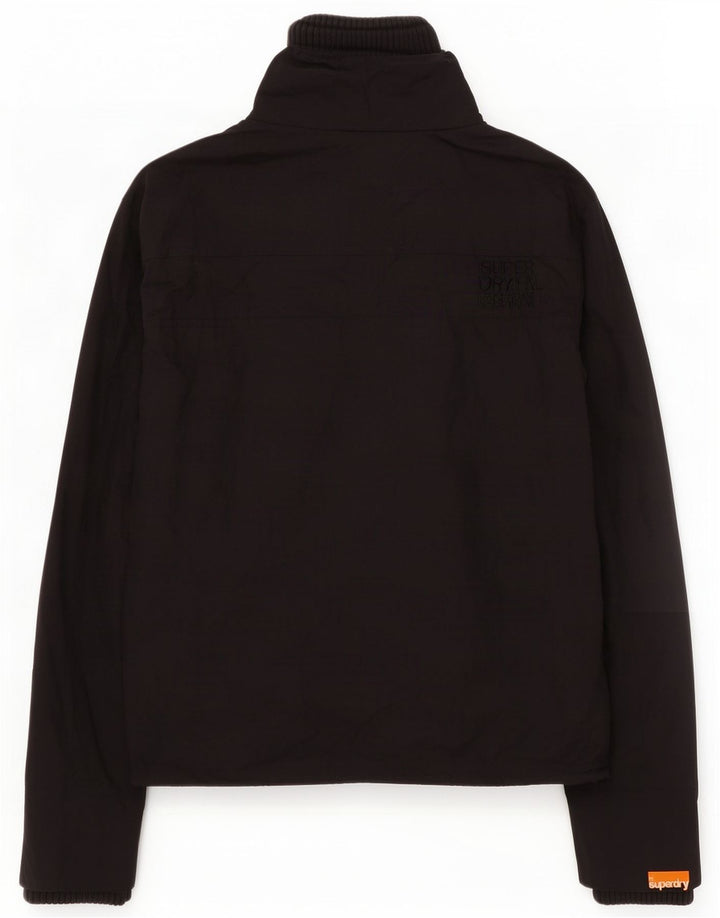 Damska kurtka przeciwdeszczowa Superdry Graphic UK 14, średni czarny nylon
