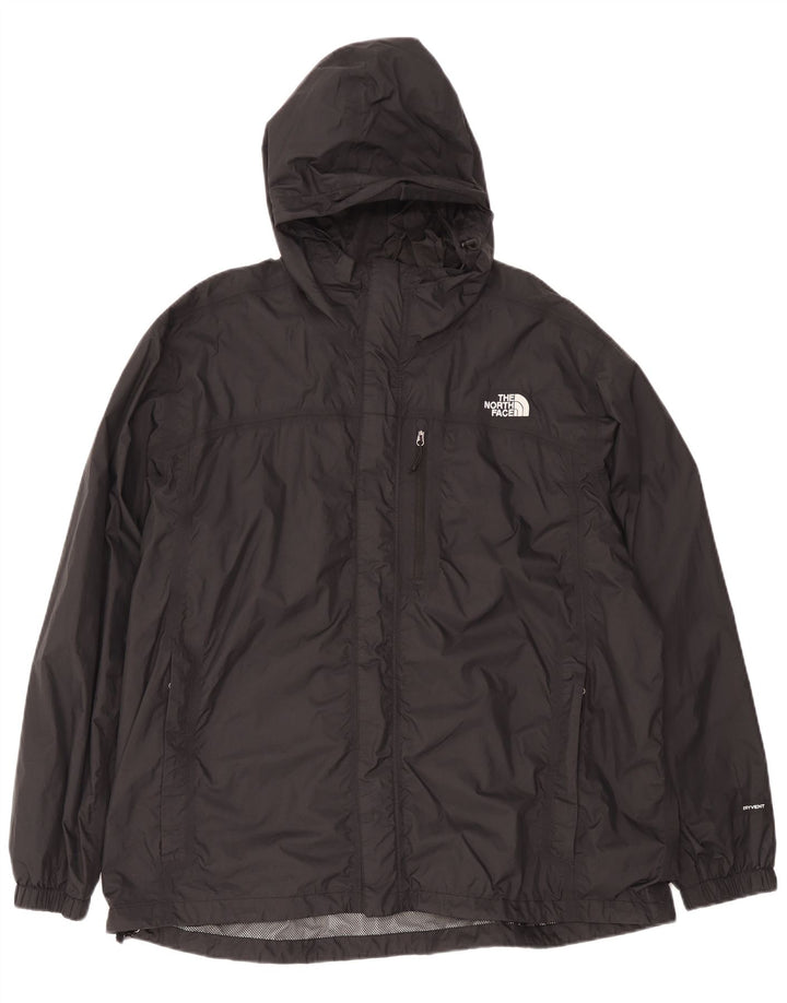 Damska kurtka przeciwdeszczowa z kapturem The North Face UK 44 2XL, czarna, poliester