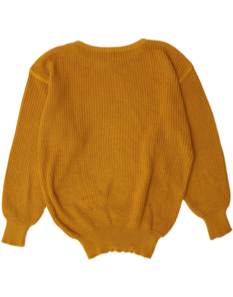MONDI Womens Boat Neck Jumper Sweater EU 42 Large Yellow Cotton Vintage Mondi and Second-Hand Mondi from Messina Hembry 