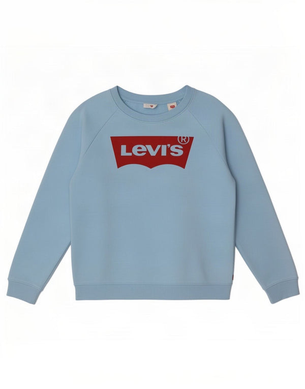 Męski sweter męski Levi's z grafiką oversize UK 6 XS, niebieski, bawełniany