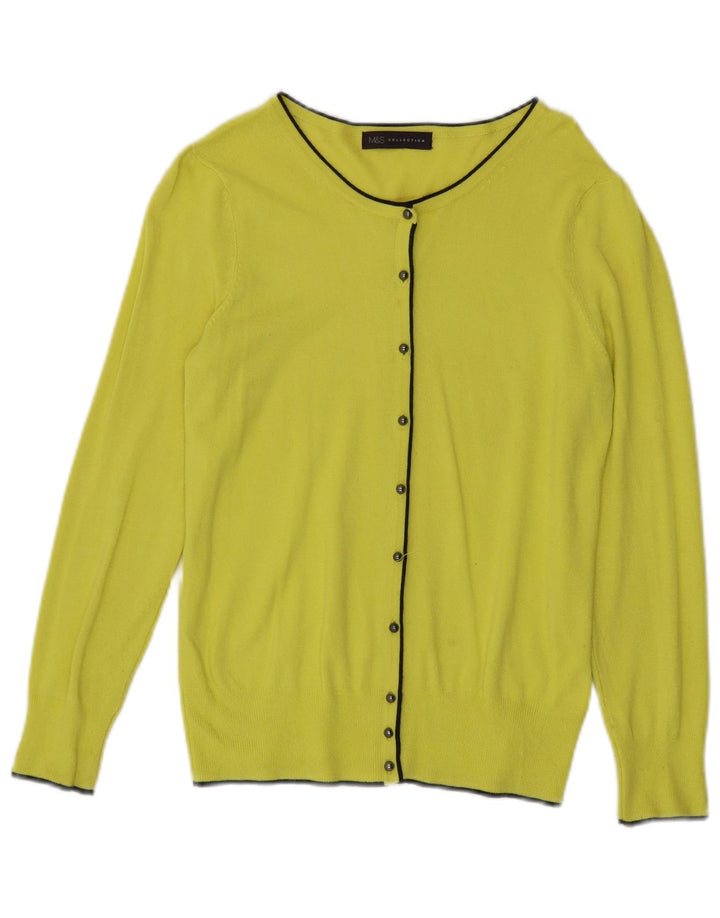 Marks & Spencer Damski sweter rozpinany UK 10 Small, żółta wiskoza
