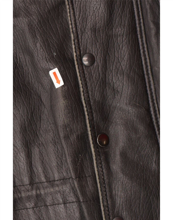 Męska kurtka skórzana VINTAGE UK 40 duża czarna skóra