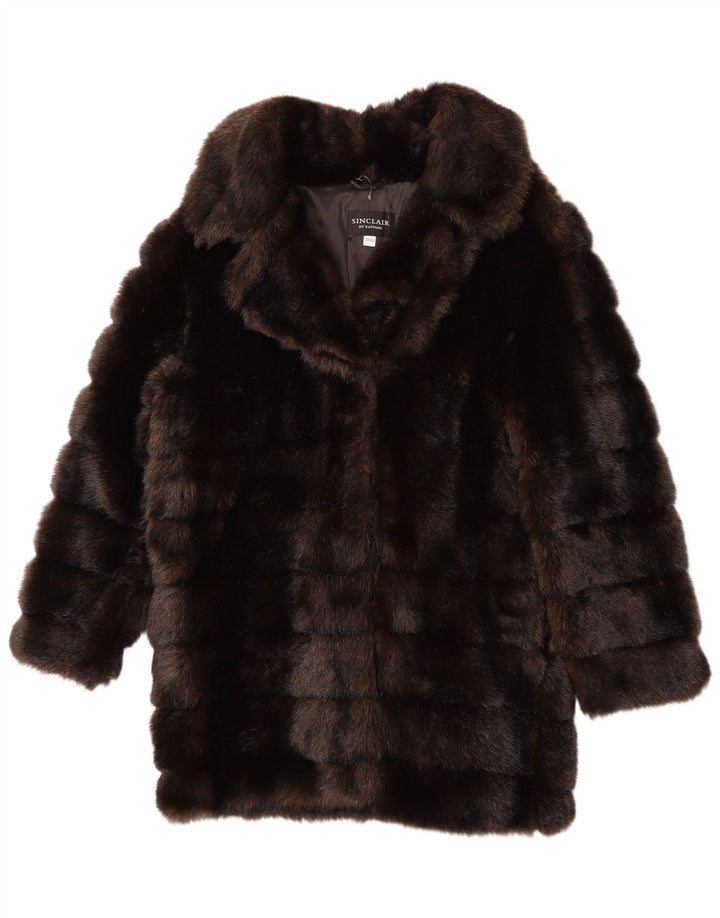 Sinclair damski płaszcz ze sztucznego futra EU 38/40 średni brąz modacryl