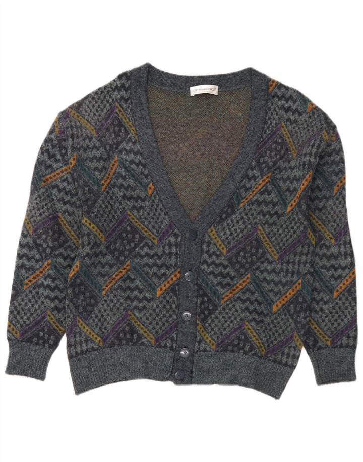 Męski sweter rozpinany Breidhof w kolorze średniego niebieskiego patchworku