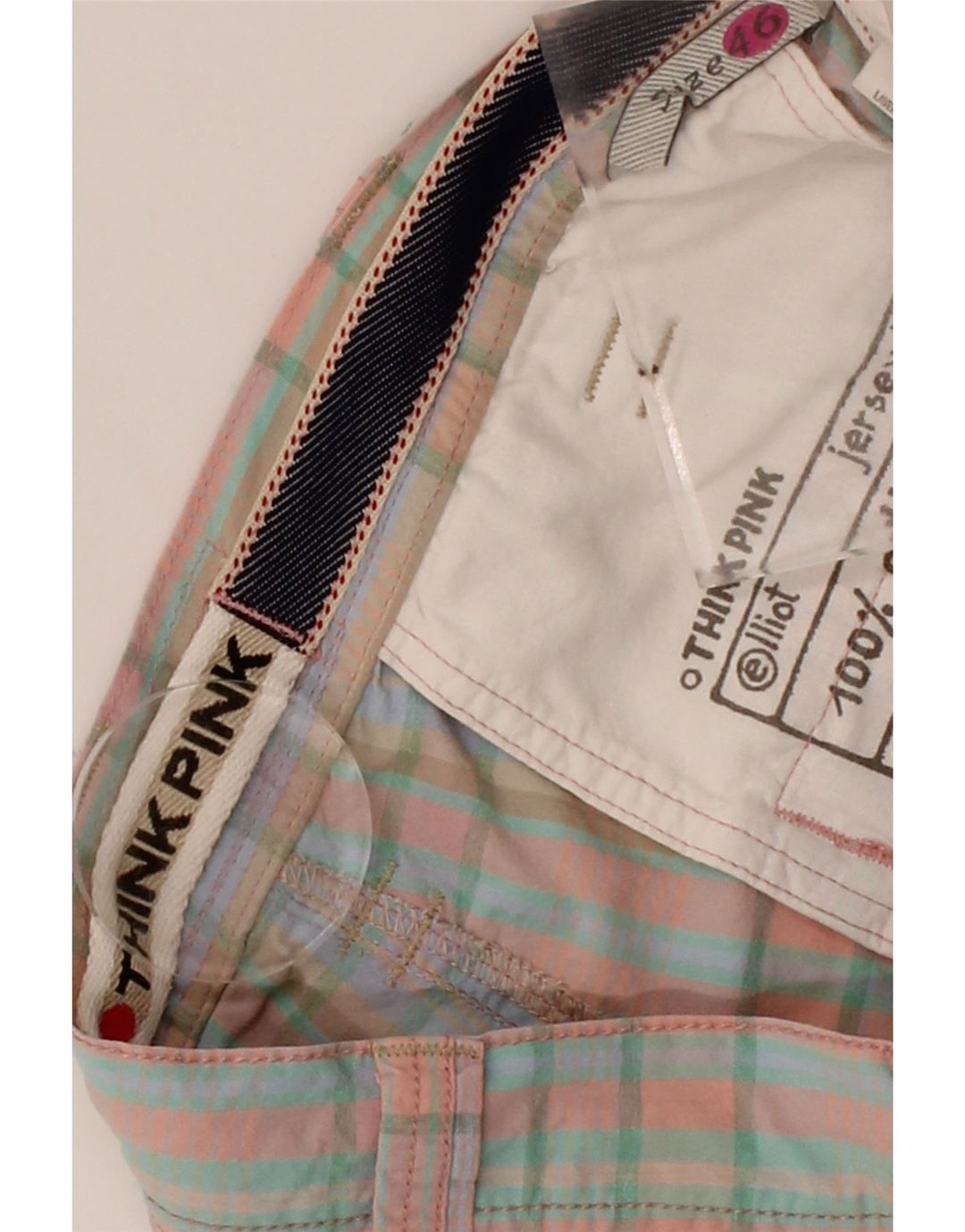THINK PINK Mens Elliot Chino Shorts IT 46 Small W30  Multicoloured Check Vintage Think Pink and Second-Hand Think Pink from Messina Hembry 