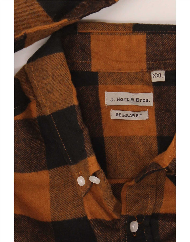 J. Hart & Bros Męska koszula flanelowa o regularnym kroju 2XL, brązowa kratka