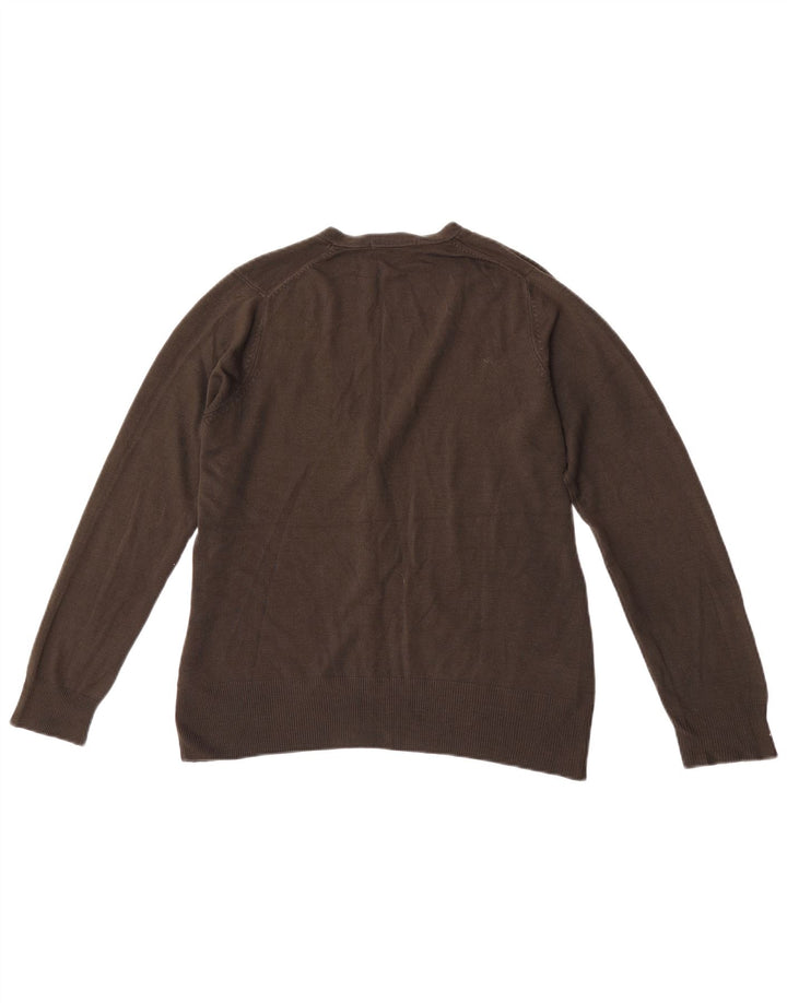 Marks & Spencer Damski sweter kardigan UK 14, duży, khaki, akryl