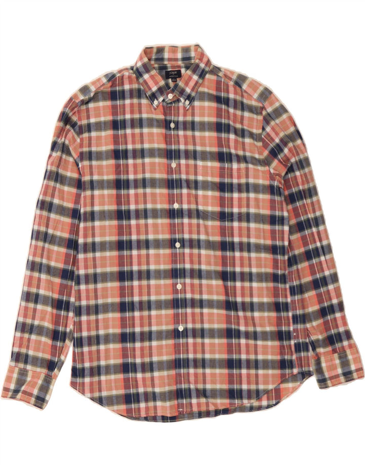 J. CREW Mens Summer Plaid Shirt Large Multicoloured Check Cotton Vintage J. Crew and Second-Hand J. Crew from Messina Hembry 