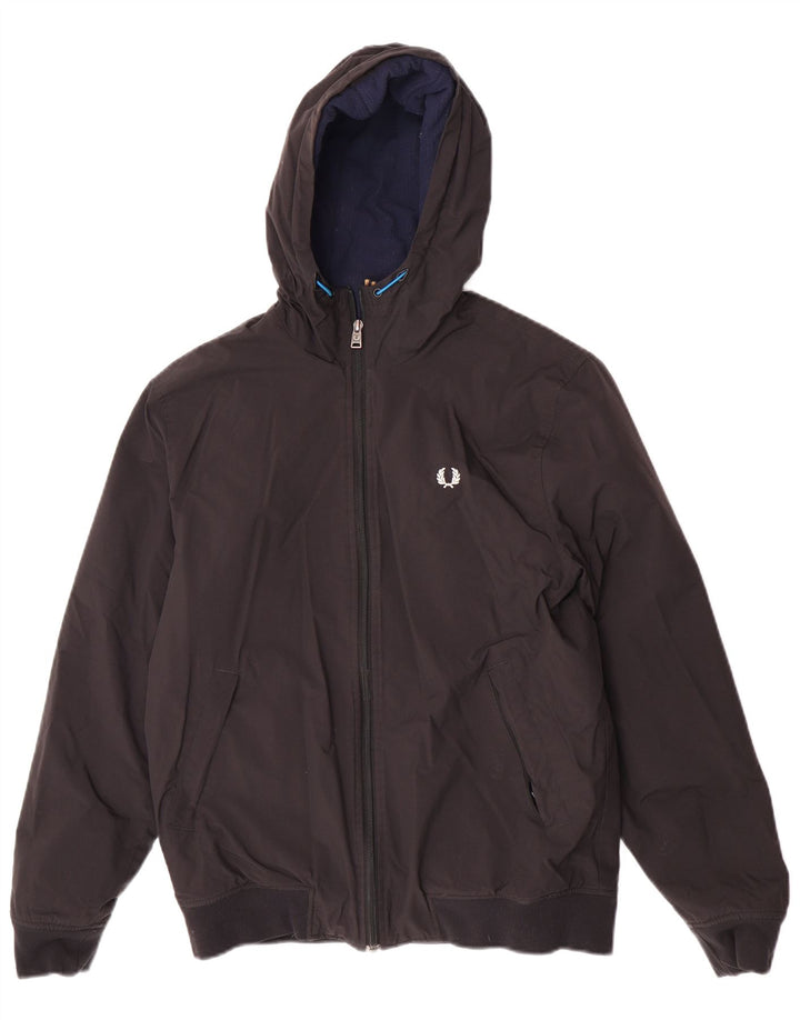 Męska kurtka bomber z kapturem Fred Perry UK 36, mała czarna, poliamid