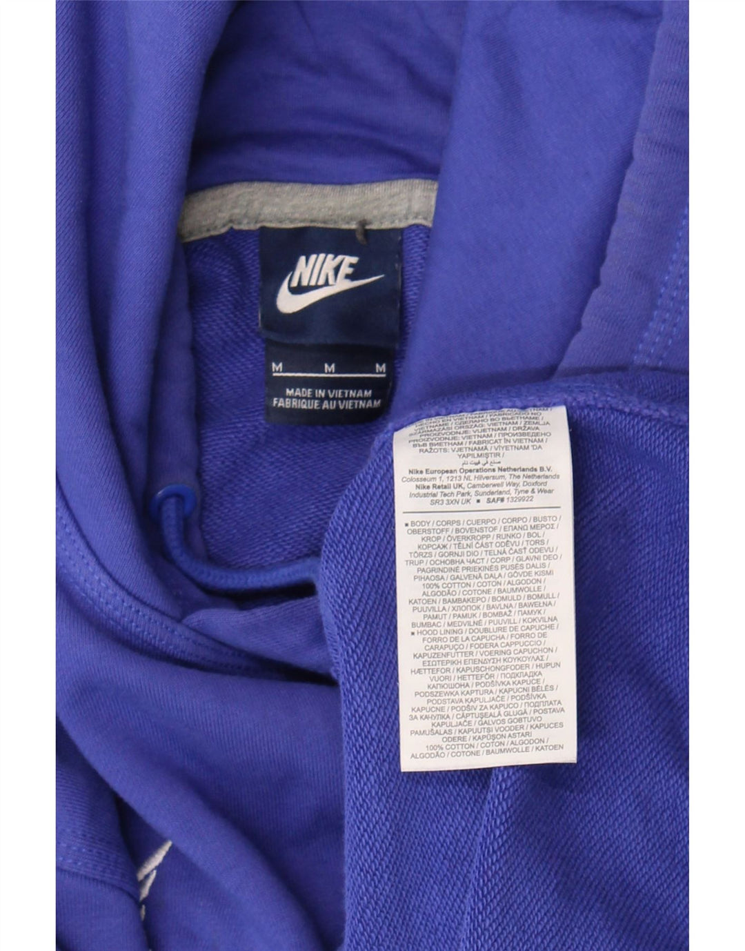 Męski sweter z kapturem Nike Graphic, średni niebieski, bawełniany
