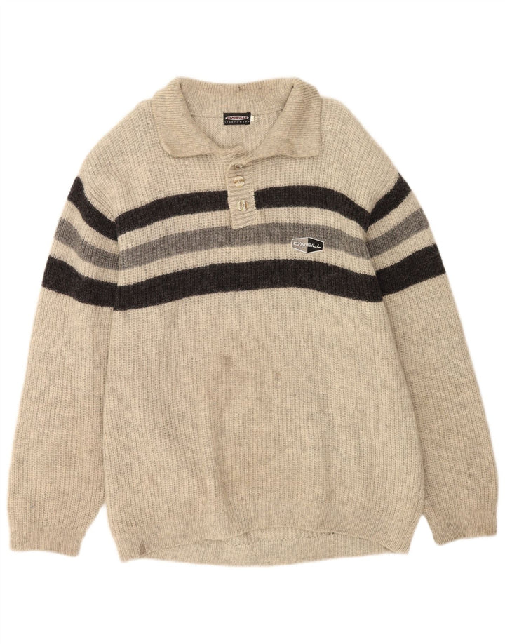Męski sweter polo O'Neill w duże szare paski