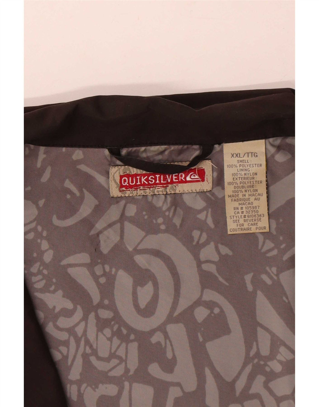 Męska kurtka bomber Quiksilver UK 44 2XL Brązowy poliester