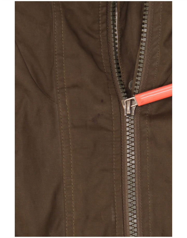Damska kurtka wiatrówka z kapturem Superdry UK 14, średni khaki, poliester