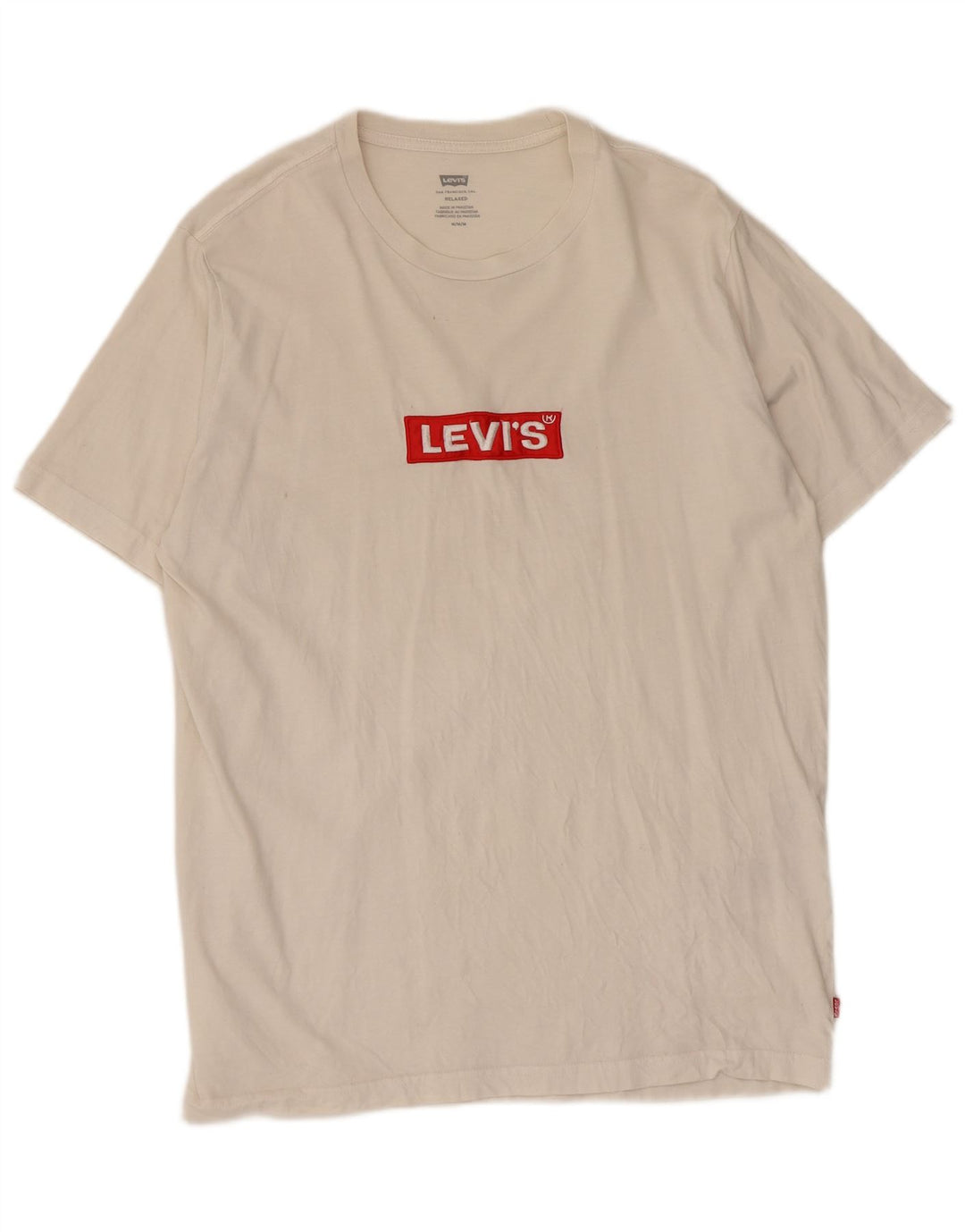 Męska koszulka Levi's o swobodnym kroju z grafiką, średnia biała bawełna