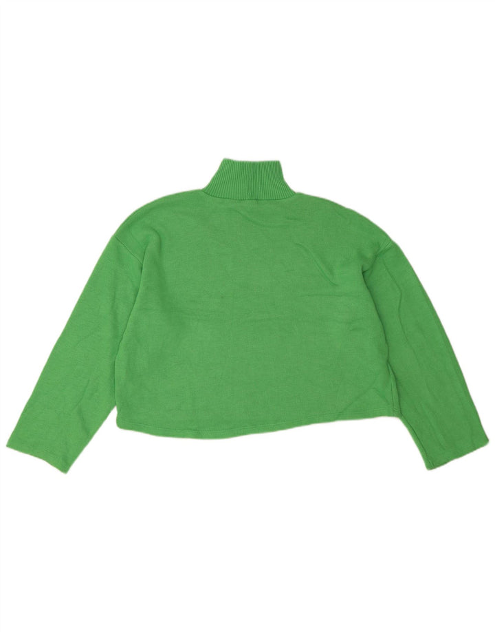 Damski sweter Zara Crop Oversize z golfem UK 10 Small Green