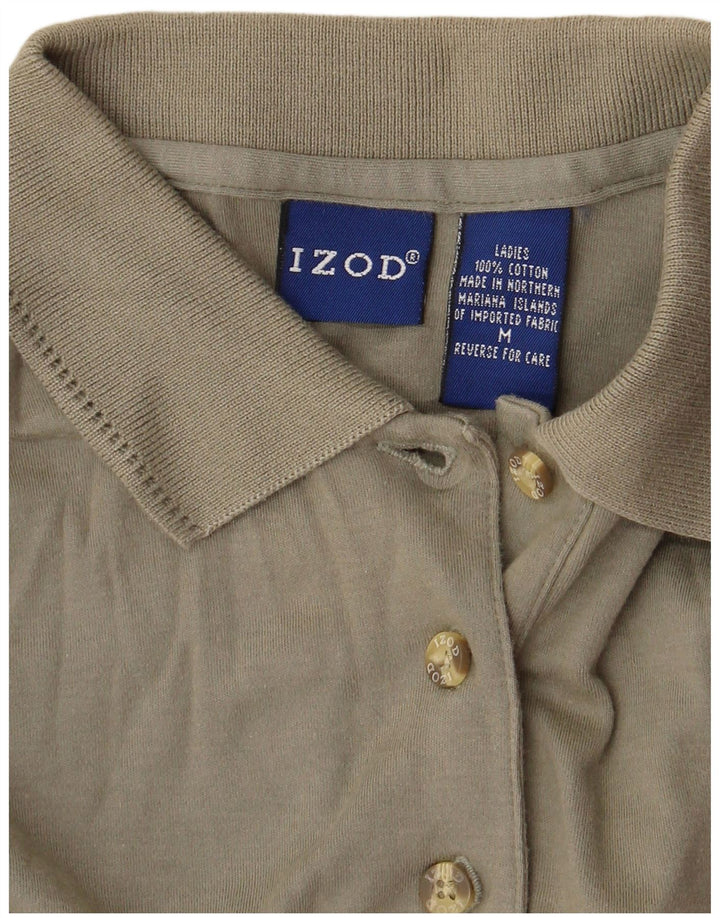 Damska koszulka polo Izod UK 14, średnia bawełna khaki