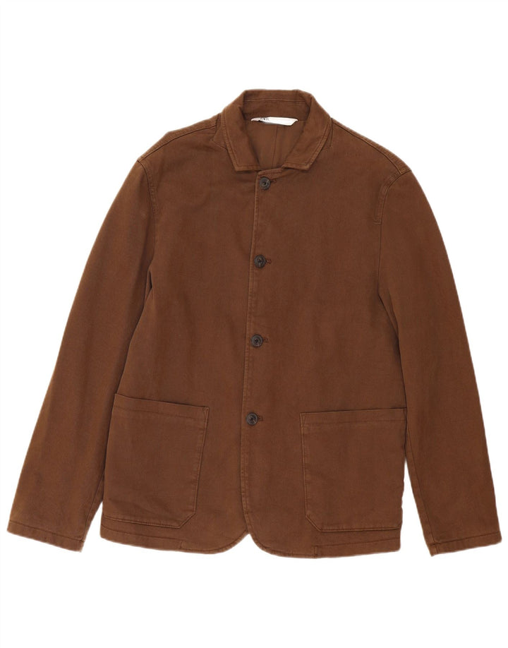 Męska kurtka bomberka Zara UK 36 Small Brown Cotton