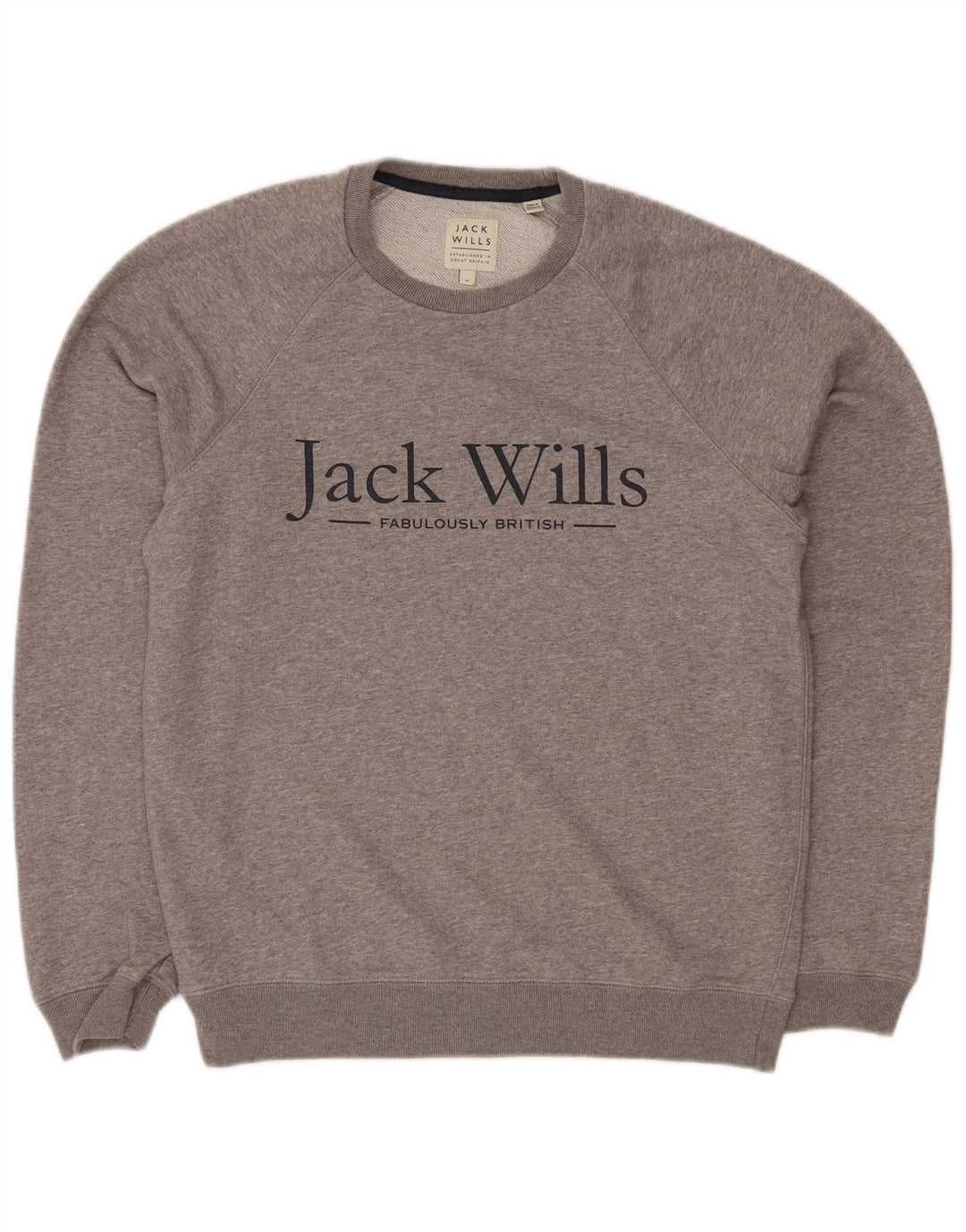 Męska bluza z grafiką Jack Wills, średnio szara, nakrapiana bawełna