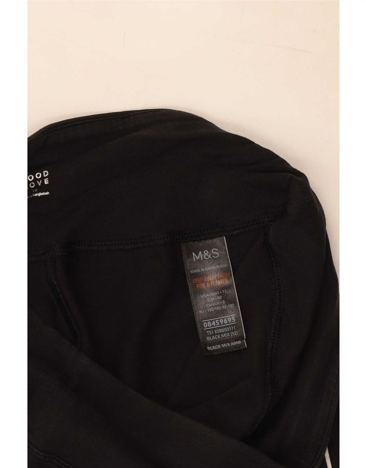 Legginsy damskie Marks & Spencer UK 12, średnie, czarne, bawełniane