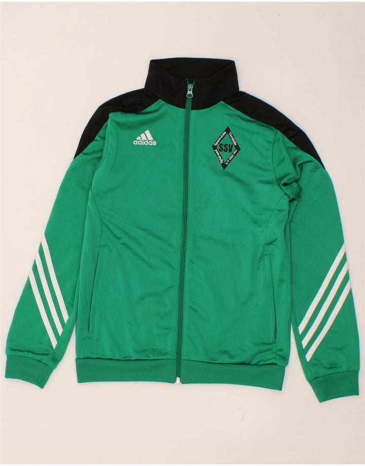ADIDAS Boys Graphic Tracksuit Top Jacket 11-12 Years Large Green Vintage Adidas and Second-Hand Adidas from Messina Hembry 