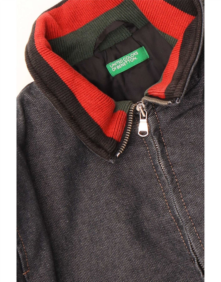 Chłopięca kurtka wiatrówka Benetton Denim 10-11 lat, granatowa, z blokami kolorów