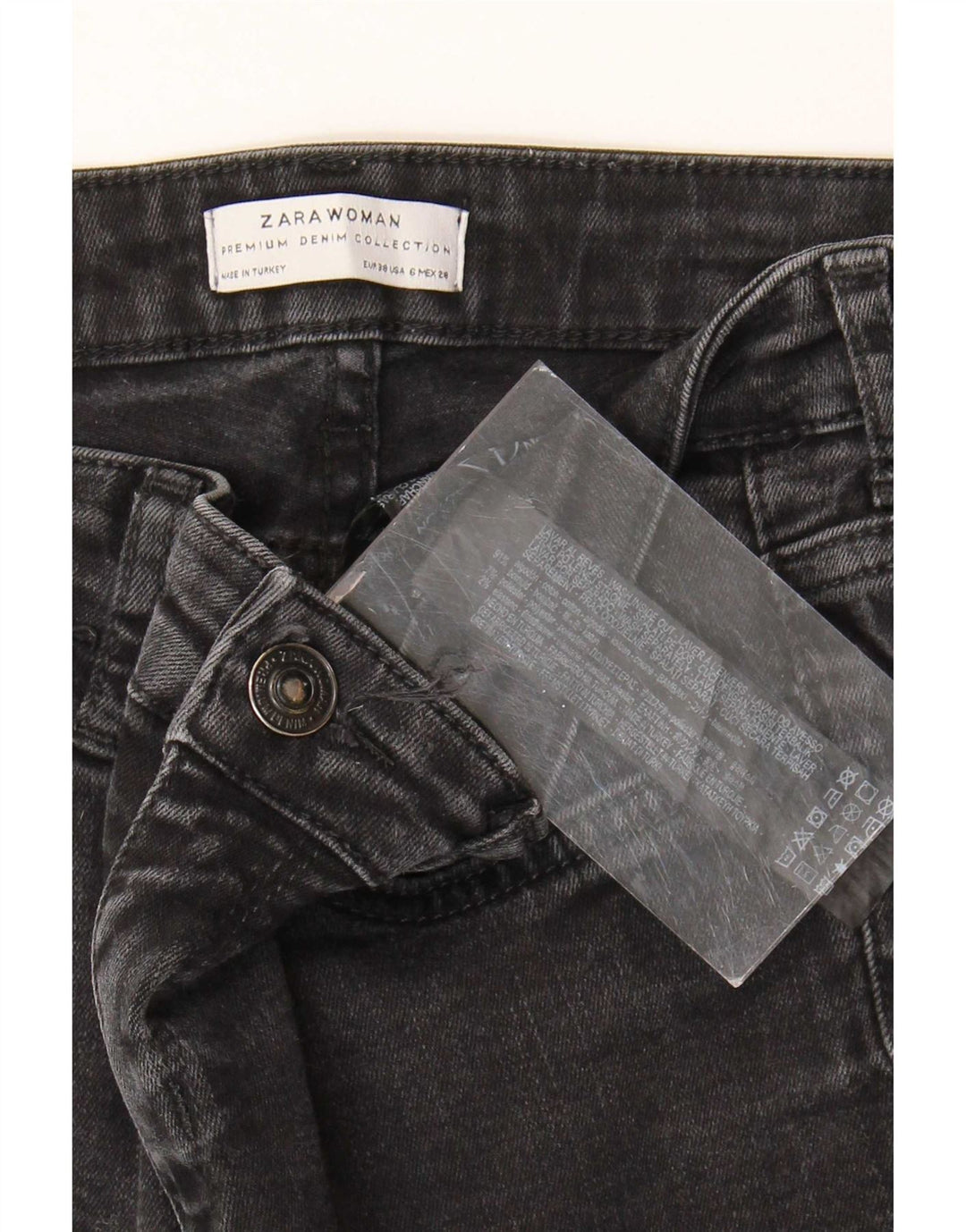 Damskie jeansy rozkloszowane Zara EU 38 Small W28 L31 Czarna bawełna
